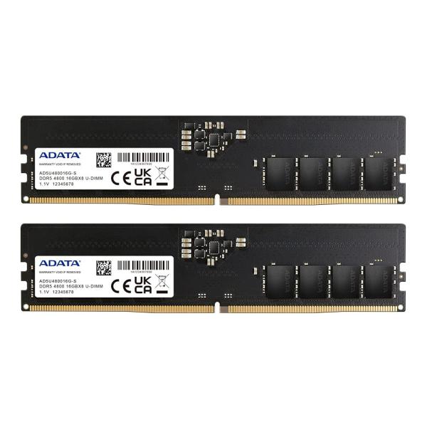 A-DATA DDR5 PC5-38400 16GB×2　デスクトップ用メモリ ADATA デスクトップPC用メモリ PC5-38400 (DDR5-4800)対応 16GB×2枚