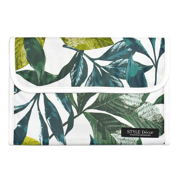 他サイト： スタイルデコール(STYLE Decor) 母子手帳ケース マルチケース 人気 ファスナー 通帳 お薬手帳 グリーン ボタニカル リーフ柄 W0103の商品画像
