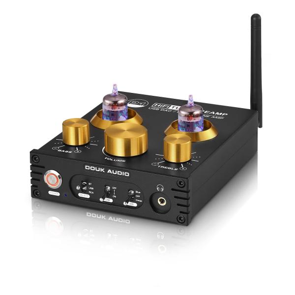 DAC プリアンプ ヘッドホンアンプ P1 PRO GE5654 真空管 Douk Audio P1 GE5654 真空管 プリアンプ HiFi Bluetooth 5.0