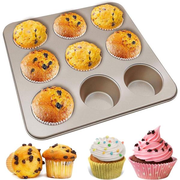 【ご購入後の当店からの連絡はご登録のメールアドレスに通知いたします。必ずご確認ください】【商品概要】【FUZHENTU 耐熱材質マフィン型 9個】 サイズ：本体：26*26*2CM；カップ直径：6.5CM 材質:高品質の重炭素鋼(耐熱温度2...