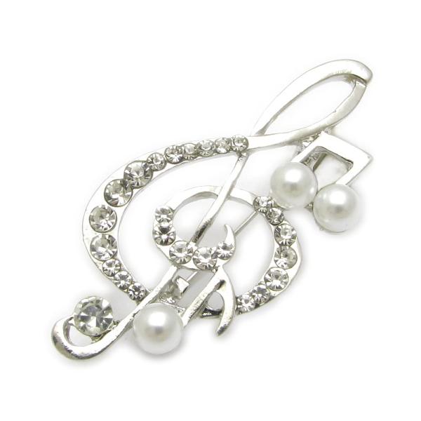 【ご購入後の当店からの連絡はご登録のメールアドレスに通知いたします。必ずご確認ください】【商品概要】※選択肢はデザインです人気のト音記号モチーフのブローチきらめくラインストーンと上品なパールが華やかなアイテムですジャケットはもちろん、帽子や...