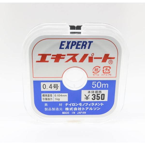 トアルソン テグス0.4号 50m巻 太さ0.104mm 強度1kg 日本製 釣りや手芸に