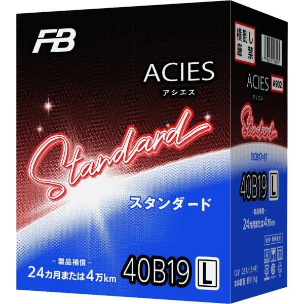 他サイト： 古河電池(FB) 40 B19L 国産車用カーバッテリー 充電制御車対応 ACIES(アシエススタンダード)の商品画像