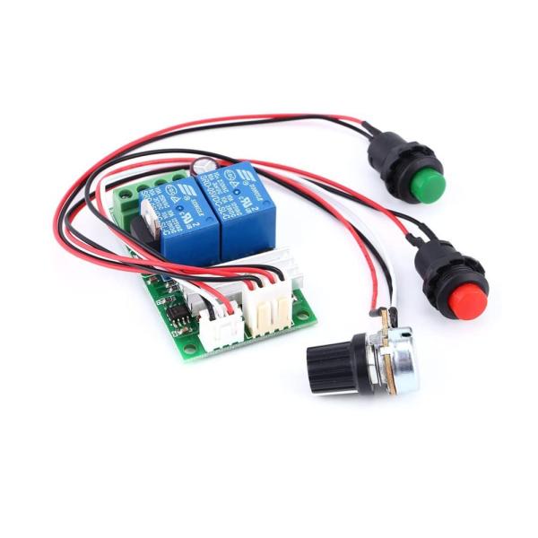 【ご購入後の当店からの連絡はご登録のメールアドレスに通知いたします。必ずご確認ください】【商品概要】DCモータースピードコントローラーは、PWM（パルス幅変調）を調整することで、DCモーターの回転数を制御します。緑色のボタンを押すと、モータ...