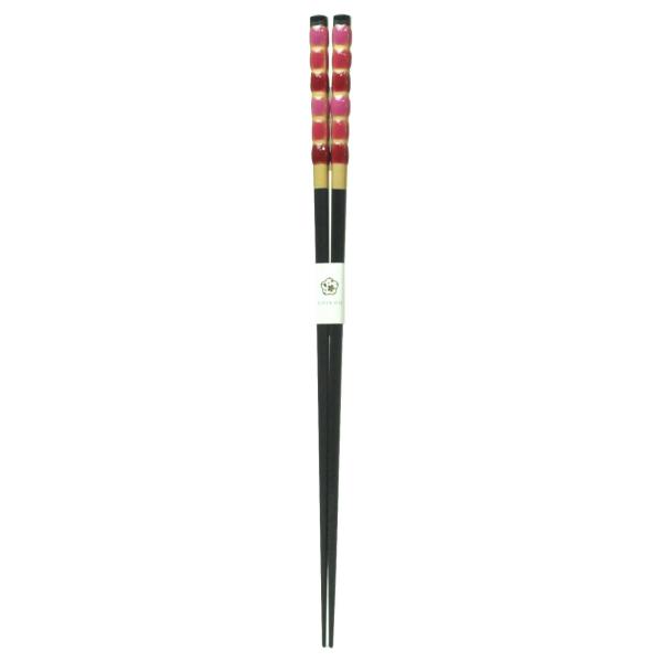 アオバ 箸 至高 とんぼ玉 奏 黒 赤 23cm 【248026】 食洗機対応 日本製