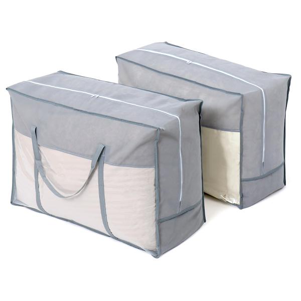 他サイト： アストロ 羽毛布団収納袋 グレー 2枚組 シングル ダブル兼用 通気性の良い不織布製 布団収納 布団袋 収納バッグ 収納ケース 保管袋 ホコリ除け 持の商品画像