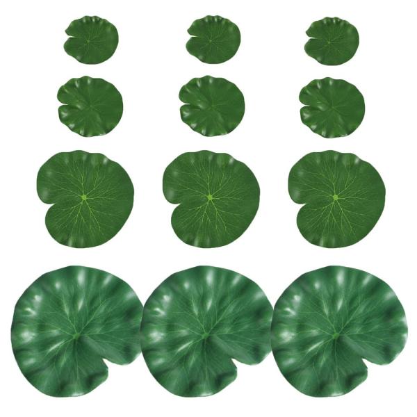 【ご購入後の当店からの連絡はご登録のメールアドレスに通知いたします。必ずご確認ください】【商品概要】サイズ：18cm、13cm、15cm、10cm。セット内容：12個セット。各サイズ3つ。素材：シミュレーションハスの葉は、魚の健康や水族館の...