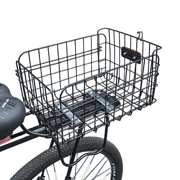 自転車用バスケット(カゴ) 自転車リアバスケット 後ろ固定式 後ろバスケット 軽量 大容量 簡単な組み立 ポータブル 軽快車用 荷台付折りたたみ自転車