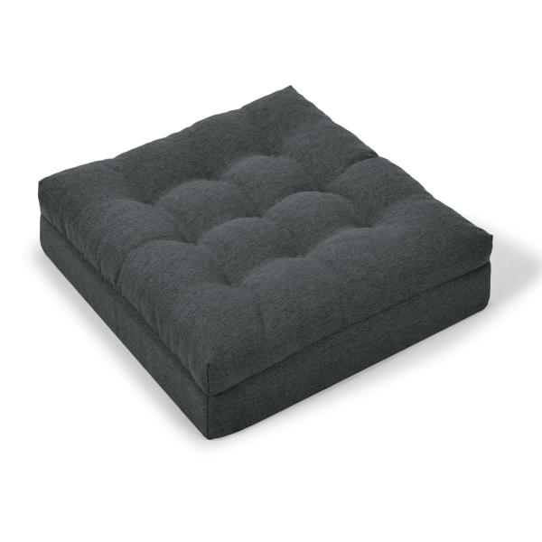 HAVARGO 座布団 大きめ 50x50cm 低反発+高反発 二層構造 フロアクッション 12cm極厚 お尻が痛くならない 厚め 座布団 床用 (ダ