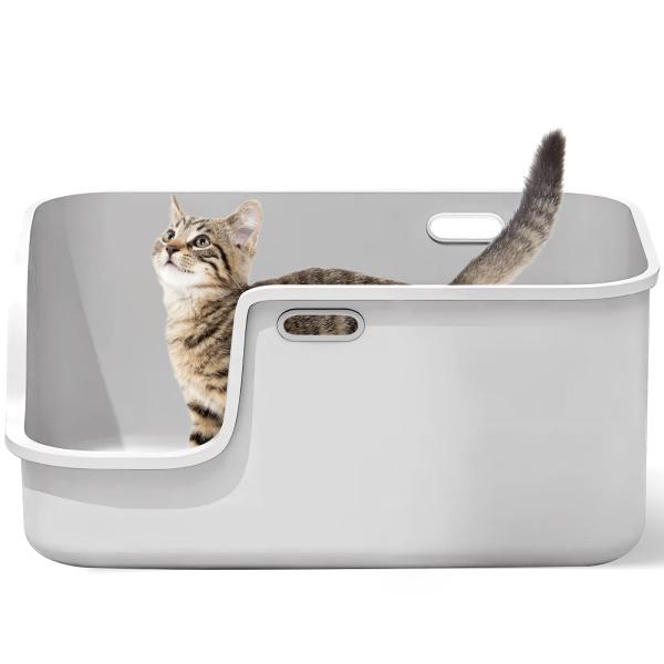 猫トイレ本体 猫トイレ大容量 おおきめ 上から入るタイプ47cm*35cm8 Amazon | 猫 トイレ 大きな猫のトイレ 猫用トイレ本体 ネコ
