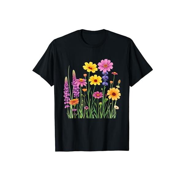 かわいい 女性 夏 花 花柄 グラフィック ヴィンテージ Tシャツ