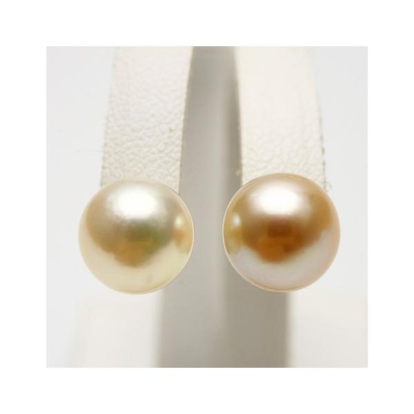 アコヤ真珠パールピアス 9.5-10.0mm 無調色 マルチカラー K18製  
