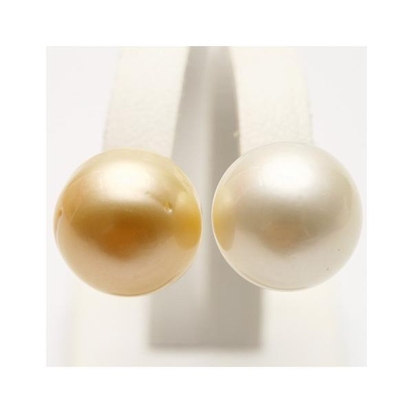 南洋白蝶真珠パールピアス 13mm マルチカラー K18製 : f1003ing14  