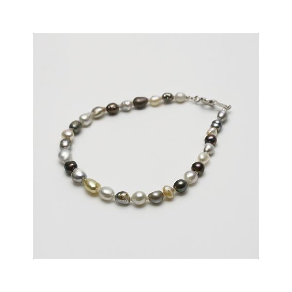 黒蝶真珠　ブレスレット　ケシパールパール　タヒチパール　貴重　s925 南洋真珠 タヒチ黒蝶真珠 ブレスレット8-11mm バロック SV925