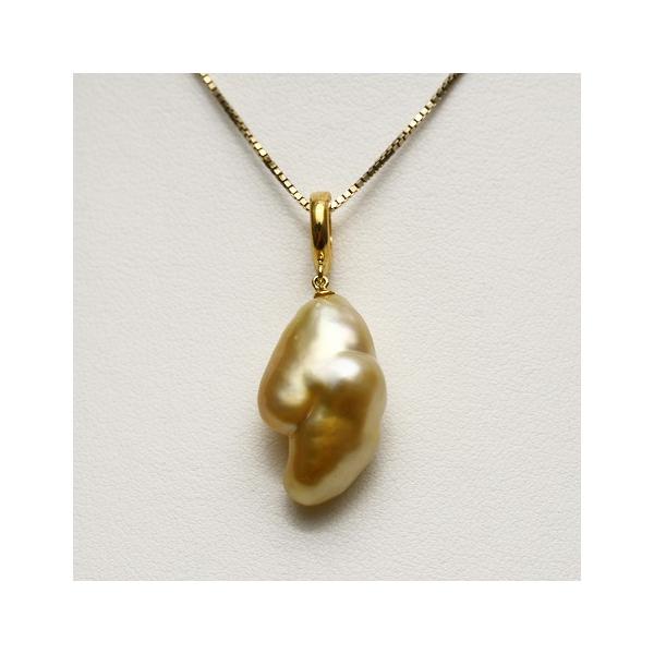 南洋白蝶真珠パールペンダントトップ ケシ 21×12mm ナチュラルゴールド