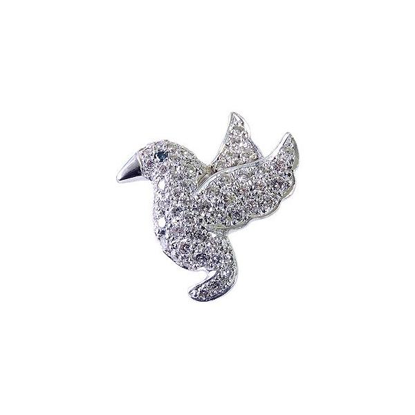 ダイヤモンド ブルーダイヤモンド 鳥 バード ブローチ ラペルピン