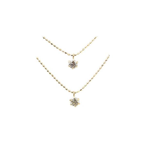 d.i.a. 2連ネックレス　美品　希少　新品　ダイア　ダイヤ ダイヤモンドネックレス 2連ネックレス 一粒ダイヤ 0.15ct k18