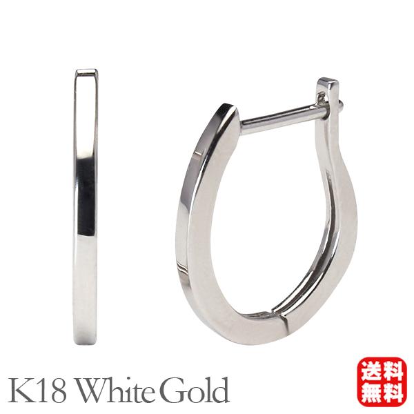 中折れ式フープピアス ホワイトゴールド k18 18k 18金 フープ 中折れ式フープピアス ホワイトゴールド k18 18k 18金 フープ