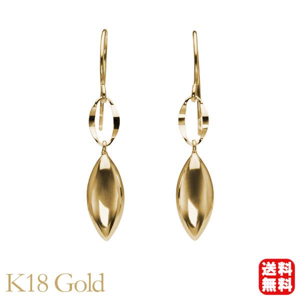 K18 18金　フックピアス アクセサリーのプレゼント K18 フックピアス 18金イエロー