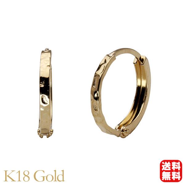 ピアス フープピアス k18 18k 18金 イエローゴールド 中折れ式ピアス