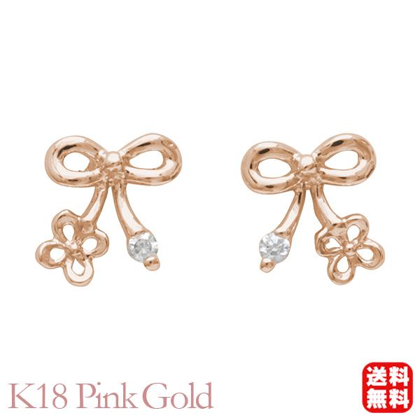リボン ピアス ダイヤモンドピアス ダイヤピアス クローバーピアス