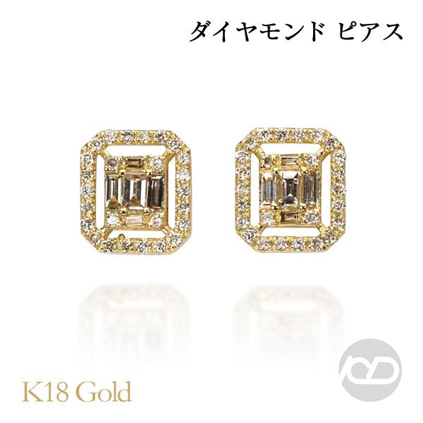 k18 金 ダイヤモンドスタッドピアス 楽天市場】18金 ダイヤモンド メンズ ピアス 18k イエロー