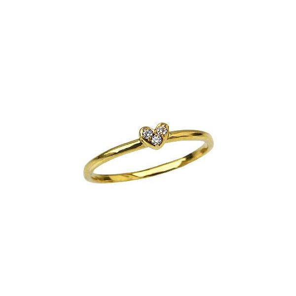 ダイヤモンド ハートリング ハート ダイヤモンド リング – K18YG、1.0ct