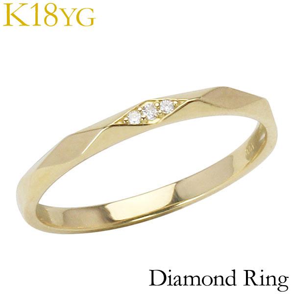 ローンバスデザイン k18 イエローゴールド ダイヤモンドリング 菱形  