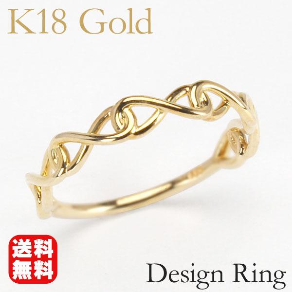 イエローゴールド 指輪 地金リング レディース リング k18 18k 18金