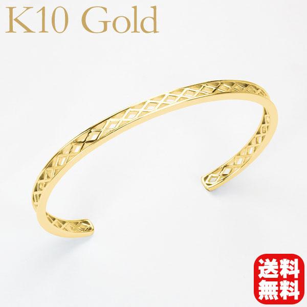 ブレスレッド バングル 腕輪 k10 10金 10k イエローゴールド メンズ
