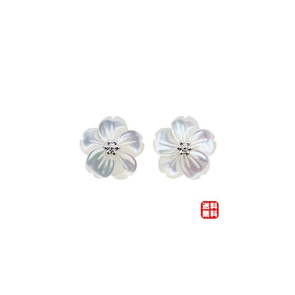 花 ピアス シェルピアス パール パールピアス シェル 白蝶貝 花