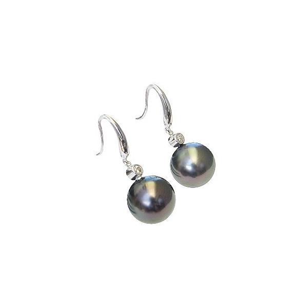 パール ピアス パールピアス タヒチ黒蝶真珠 黒真珠パール