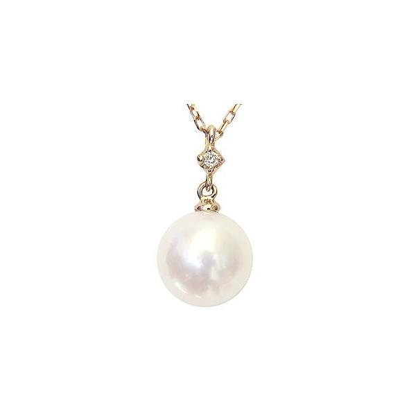 ペンダントトップ ダイヤ ネックレスペンダント あこや真珠パール k18