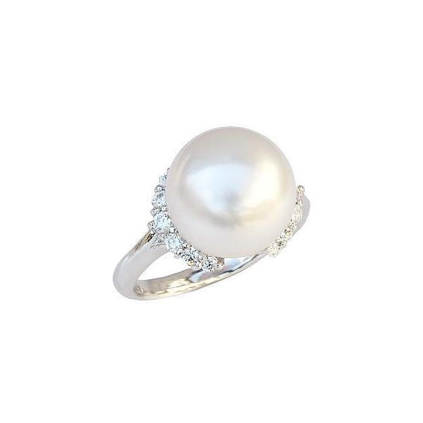 真珠 リング 指輪 南洋白蝶真珠 pt900 プラチナ 真珠の直径12mm