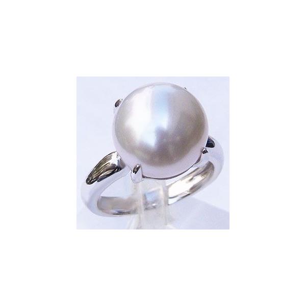 パール 指輪 真珠 リング 南洋白蝶真珠 12mm ホワイトゴールド