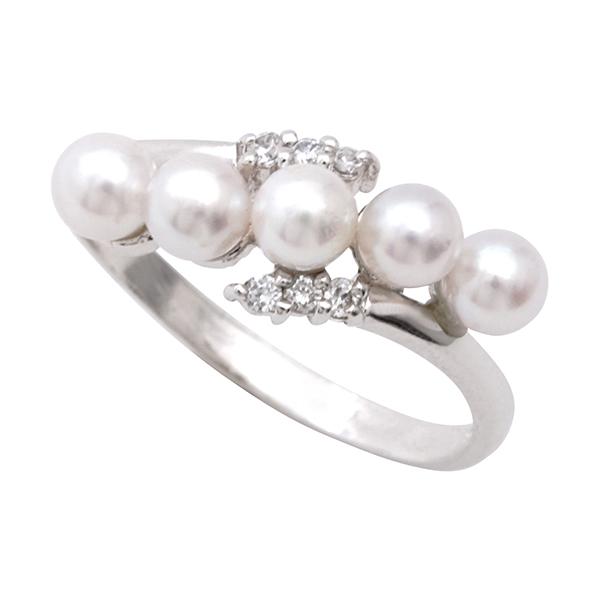 専用ページ　2点まとめ売り　あこや真珠　4-4.5mm ベビーパールリング パール リング カジュアル 普段使い 真珠リング ベビーパール 5コ付