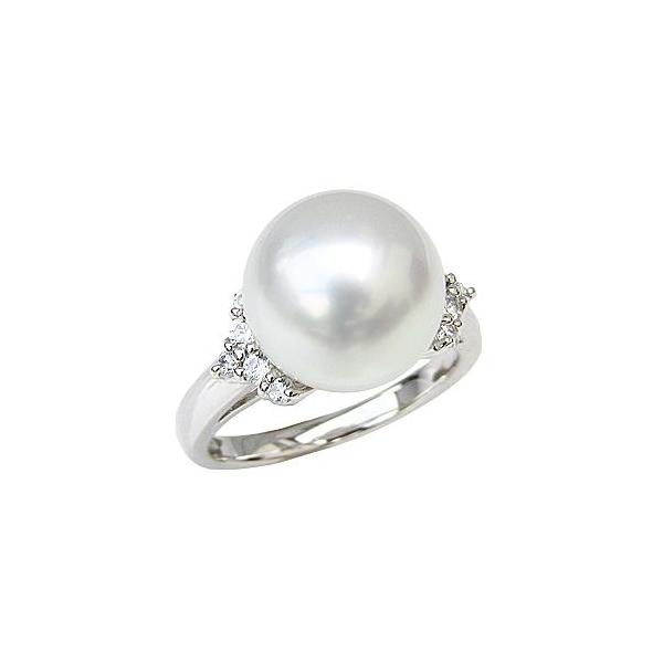 パール 指輪 真珠 リング 南洋真珠 ホワイトゴールド ダイヤモンド