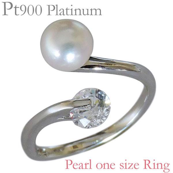 パール リング 普段使い プラチナ 真珠 指輪 本真珠 あこや