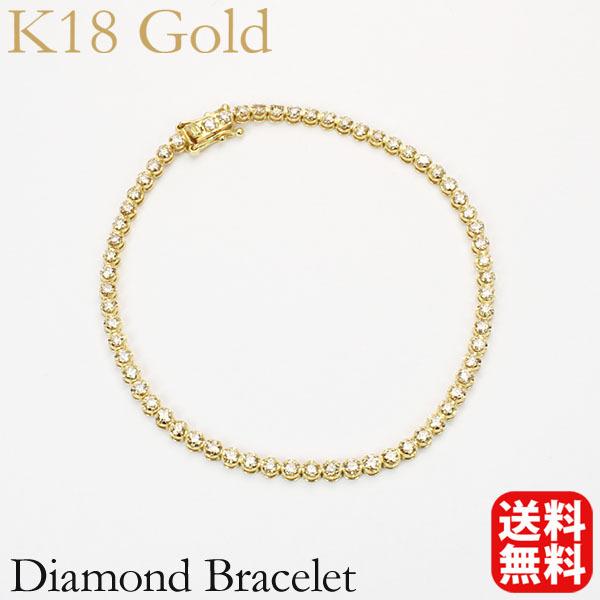 K18WG テニスブレスレット ダイヤ2.00ct付き ダイヤモンド テニスブレスレット – K18WG、2.0ct