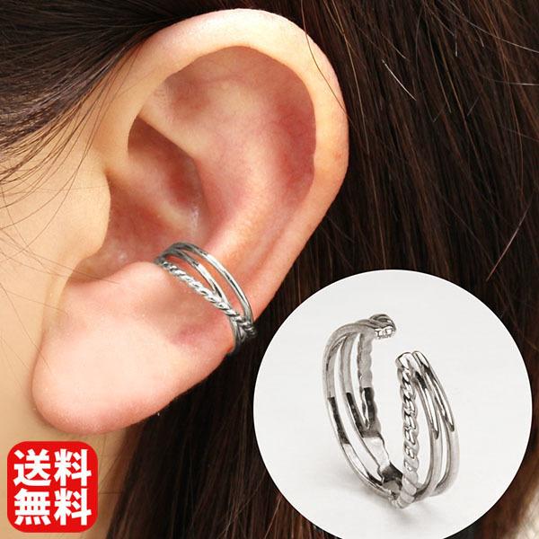 イヤーカフ イヤカフ k10 10k 10金 ホワイトゴールド 片耳用 ユニ