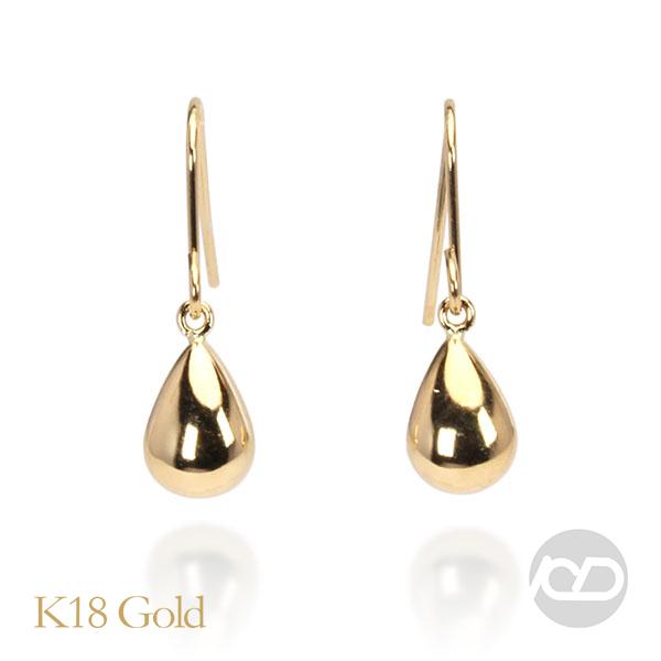 K18 18金イエローゴールド　フックピアス　ダブルハート ピアス ハートピアス ゴールドピアス フックピアス 18金 k18 18k