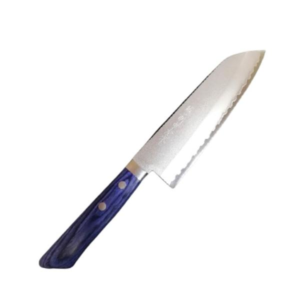 越前打刃物 越前中庄 ステン梨地DPゴールド 三徳包丁170mm 口金付
