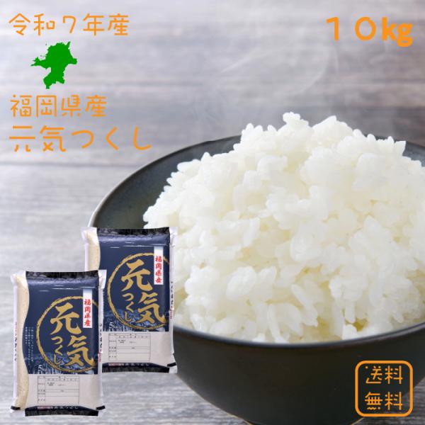 ※夏セール※【選べる精米／白米・玄米・分づき米】 元気つくし 10kg（5ｋ×2袋） 福岡県産 送料無料 令和7年産 2025年産  白米 お米 おこめ お米10kg 10キロ