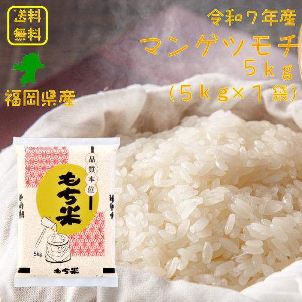 マンゲツモチ 5kg（5kg×1袋） 福岡県産 送料無料 令和7年産 2025年産 もち米 お米 おこめ 美味しいもち米 もち米5kg 5キロ ブランド米