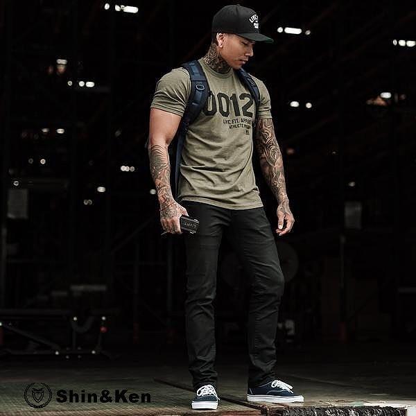 Tシャツ メンズ 半袖 プリント 人気 ストリート Tシャツ トップス マッチョ ブランド 夏物 B系 Tシャツ Kcmt9025 Kcmt9025 Shinken 通販 Yahoo ショッピング