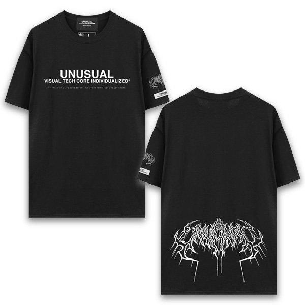 50%OFF SALE】UNUSUAL【アンユージュアル】SMASH DEATH LOGO T-SHIRT 