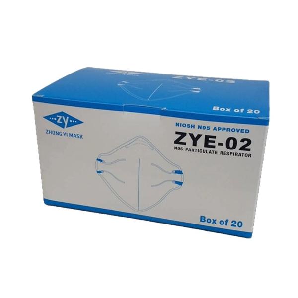 米国NIOSH認証 N95マスク(折りたたみ型) 20枚入 ZYE-02　花粉症対策