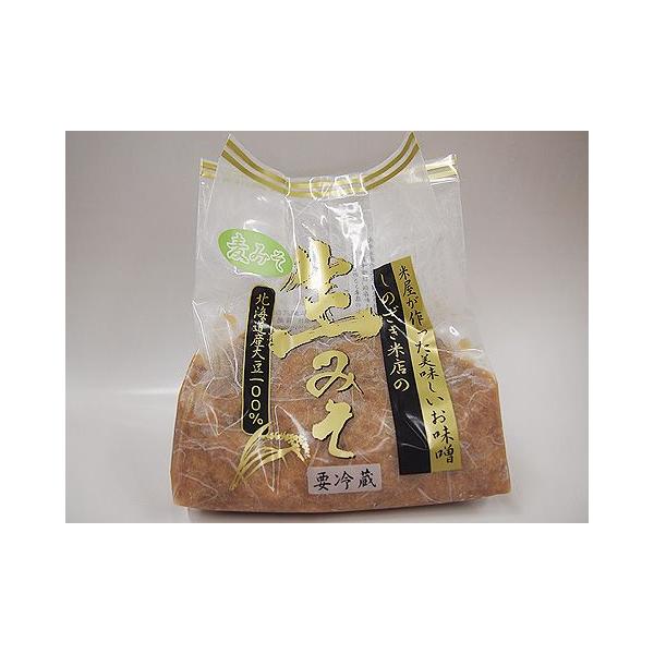 名称：麦味噌原材料：小麦（長野県安曇野市産）、砕米（国内産）、大豆（北海道産）、ヒマラヤ岩塩（パキスタン産）、黄色麹菌内容量：１ｋｇ保存方法：要冷蔵（１０℃以下で保管してください）製造者：静岡県静岡市葵区俵沢３０番地　(有)篠崎米穀