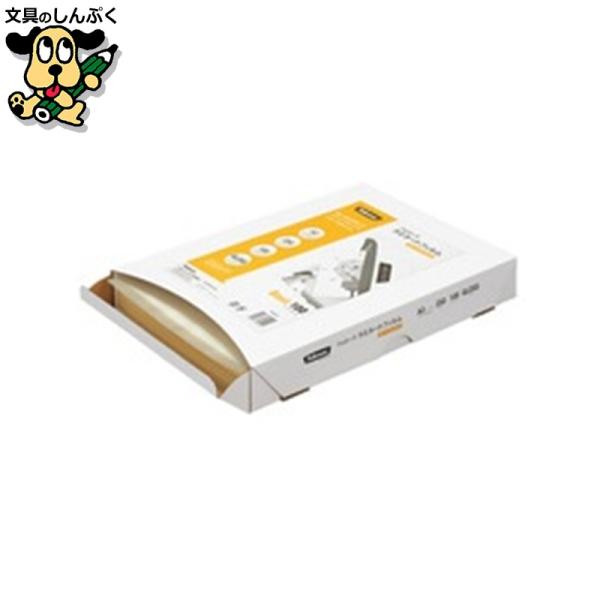 つや、光沢のあるスタンダードなラミネートフィルム。パウチ・ラミネートフィルム●1箱入数：250枚●規格：A3●フィルム寸法（横）[mm]：303●フィルム寸法（縦）[mm]：426●厚[μm]：100●ホット／コールド：ホット●挿入方向：○...