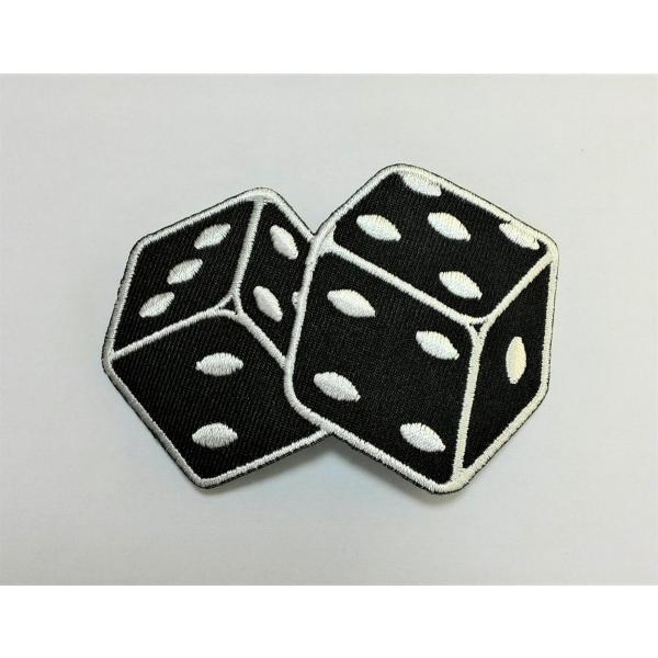 アイロンワッペン ワッペン 変形型ワッペン サイコロ 刺繍ワッペン